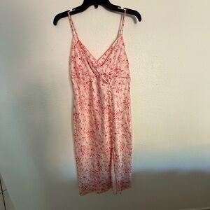 Floral Pink Spaghetti Strap Dress